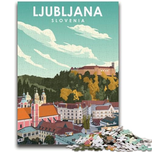 1000-teiliges Puzzle Ljubljana, Slowenien, Reise, pädagogisches Familienspiel, als Geschenk für die ganze Familie ab 14 Jahren (Größe 50x70cm) von NCVAZHASO