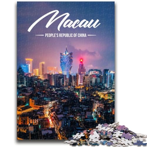 1000-teiliges Puzzle Macau, pädagogisches Familienspiel, als Geschenk für die ganze Familie ab 14 Jahren (Größe 38x26cm) von NCVAZHASO