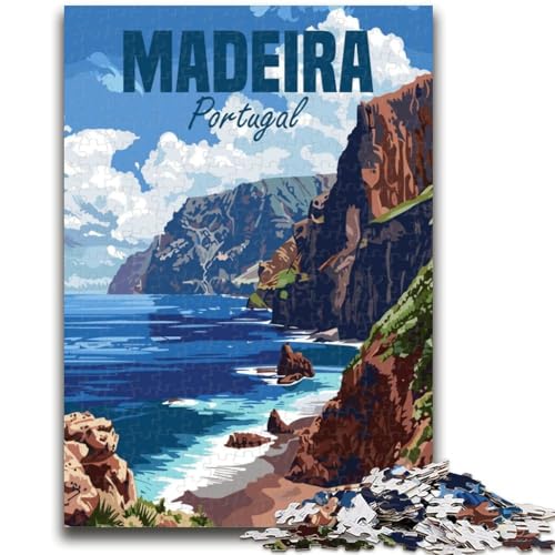 1000-teiliges Puzzle Madeira, Küste Portugals, pädagogisches Familienspiel, Geschenk für die ganze Familie ab 14 Jahren (Größe 38x26cm) von NCVAZHASO