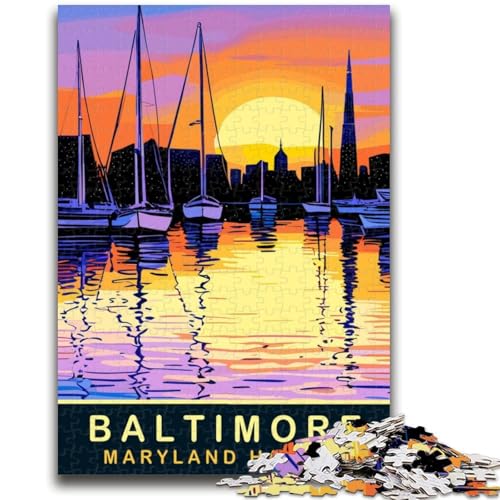 1000-teiliges Puzzle Maryland Harbor Baltimore hilft dem Gehirn, süchtig machendes Spielzeug zu trainieren, um Geduld zu fördern Geeignet für Paare (Größe 50x70cm) von NCVAZHASO