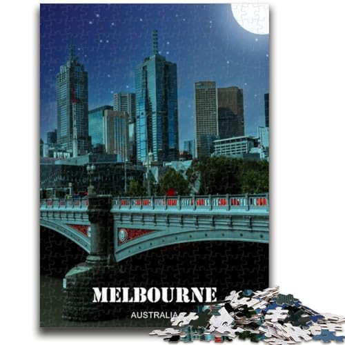 1000-teiliges Puzzle Melbourne City, Australien, pädagogisches Familienspiel, als Geschenk für die ganze Familie ab 14 Jahren (Größe 38x26cm) von NCVAZHASO