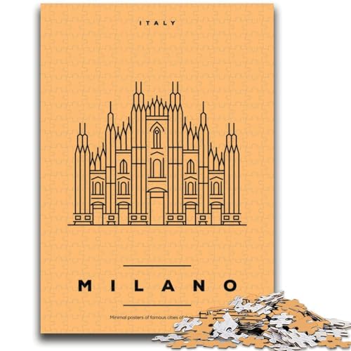 1000-teiliges Puzzle Milano, Italien, pädagogisches Familienspiel, als Geschenk für die ganze Familie ab 14 Jahren (Größe 38x26cm) von NCVAZHASO