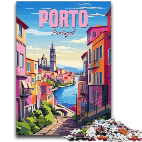 1000-teiliges Puzzle Portugal Porto, pädagogisches Familienspiel, als Geschenk für die ganze Familie ab 14 Jahren (Größe 38x52cm) von NCVAZHASO