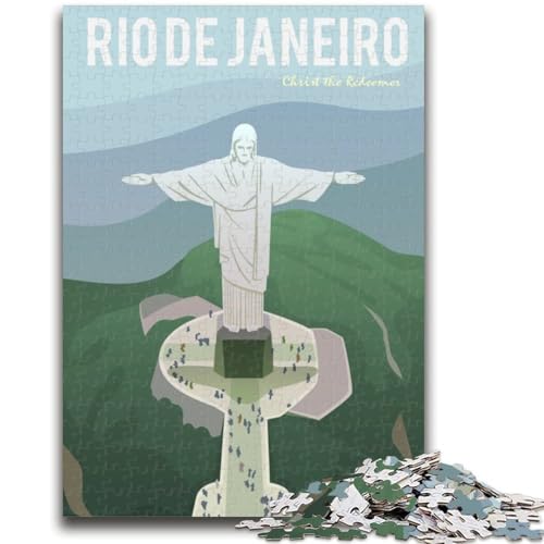 1000-teiliges Puzzle Rio De Janeiro, pädagogisches Familienspiel, als Geschenk für die ganze Familie ab 14 Jahren (Größe 38x26cm) von NCVAZHASO
