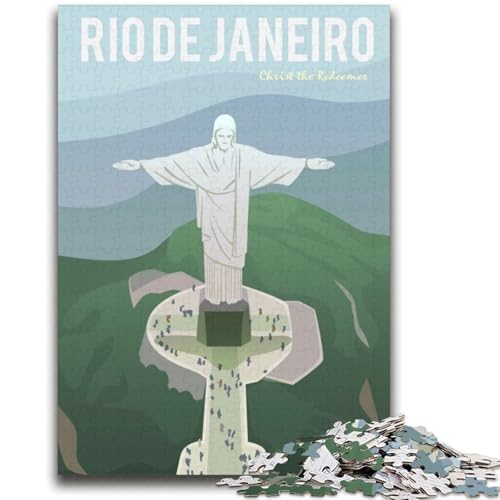 1000-teiliges Puzzle Rio De Janeiro, pädagogisches Familienspiel, als Geschenk für die ganze Familie ab 14 Jahren (Größe 38x52cm) von NCVAZHASO