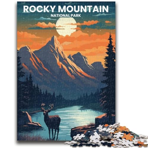 1000-teiliges Puzzle Rocky Mountain, pädagogisches Familienspiel, als Geschenk für die ganze Familie ab 14 Jahren (Größe 38x26cm) von NCVAZHASO