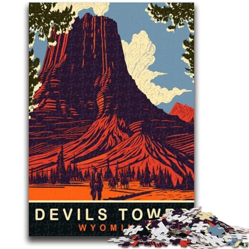 1000-teiliges Puzzle für Erwachsene, Devils Tower, pädagogisches Familienspiel, Wanddekoration, einzigartige Geburtstags (Größe 38x26cm) von NCVAZHASO