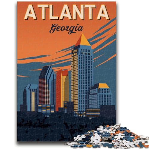 1000-teiliges Puzzle für Erwachsene, Geschenke, Atlanta, Georgia City, Familienunterhaltungsspielzeug, Lernspiel zum Geburtstag, Weihnachten, für Kinder ab 14 Jahren (Größe 50x70cm) von NCVAZHASO