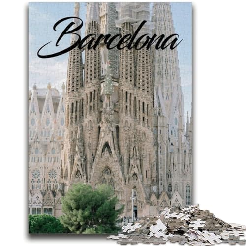 1000-teiliges Puzzle für Erwachsene, Geschenke, Barcelona, Stressabbau, Staycation, Zeitvertreib, Wunschliste mit Weihnachtsmann (Größe 50x70cm) von NCVAZHASO