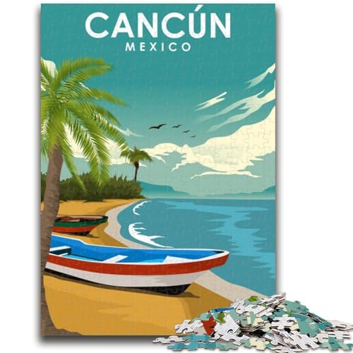 1000-teiliges Puzzle für Erwachsene, Geschenke, Cancun, Mexiko, Reisedruck, Familienunterhaltungsspielzeug, Lernspiel für Geburtstag, Weihnachten, für Kinder ab 14 Jahren (Größe 50x70cm) von NCVAZHASO