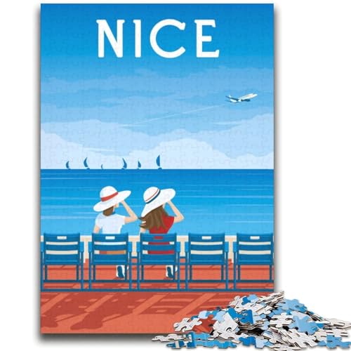 1000-teiliges Puzzle für Erwachsene, Geschenke, Frankreich, schönes Stadtbild, Familienunterhaltungsspielzeug, Lernspiel zum Geburtstag, Weihnachten, für Kinder ab 14 Jahren (Größe 38x52cm) von NCVAZHASO