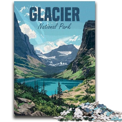 1000-teiliges Puzzle für Erwachsene, Geschenke, Glacier-Nationalpark (F), Stressabbau, Urlaubswunschliste zum Zeitvertreib mit dem Weihnachtsmann (Größe 50x70cm) von NCVAZHASO