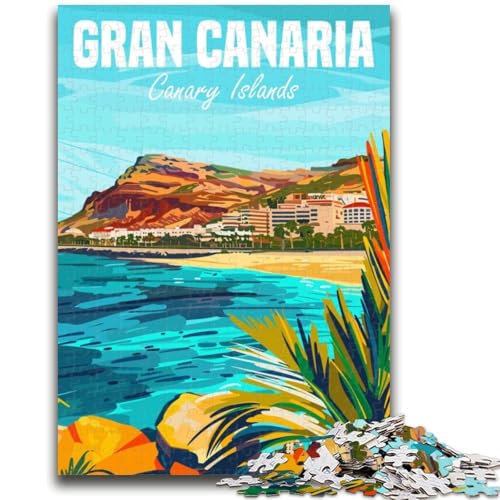 1000-teiliges Puzzle für Erwachsene, Geschenke, Gran Canaria, Kanarische Inseln, Familienunterhaltungsspielzeug, Lernspiel zum Geburtstag, Weihnachten, für Kinder ab 14 Jahren (Größe 38x26cm) von NCVAZHASO