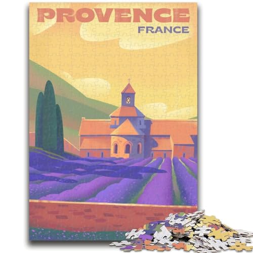1000-teiliges Puzzle für Erwachsene, Geschenke, Lavendelfelder in der Provence, Familienunterhaltungsspielzeug, Lernspiel für Geburtstag, Weihnachten, für Kinder ab 14 Jahren (Größe 50x70cm) von NCVAZHASO