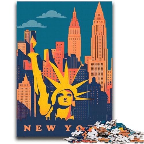 1000-teiliges Puzzle für Erwachsene, Geschenke, New York, Familienunterhaltungsspielzeug, Lernspiel zum Geburtstag, Weihnachten, für Kinder ab 14 Jahren (Größe 38x52cm) von NCVAZHASO