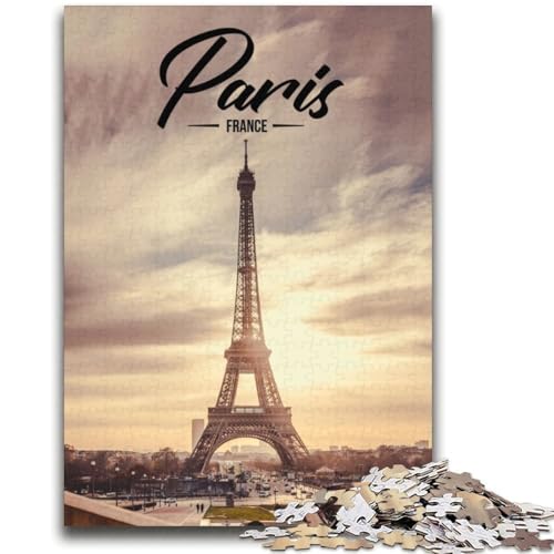 1000-teiliges Puzzle für Erwachsene, Geschenke, Paris, Stressabbau, Staycation, Zeitvertreib, Wunschliste mit Weihnachtsmann (Größe 38x52cm) von NCVAZHASO