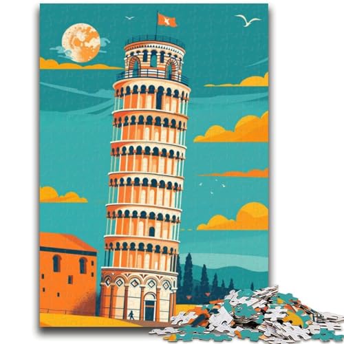 1000-teiliges Puzzle für Erwachsene, Geschenke, Schiefer Turm von Pisa, Illustration, Familienunterhaltungsspielzeug, Lernspiel für Geburtstag, Weihnachten, für Kinder ab 14 Jahren (Größe 50x70cm) 1000-teiliges Puzzle für Erwachsene, Geschenke, Schiefer Turm von Pisa, Illustration, Familienunterhaltungsspielzeug, Lernspiel für Geburtstag, Weihnachten, für Kinder ab 14 Jahren (Größe 50x70cm) von NCVAZHASO