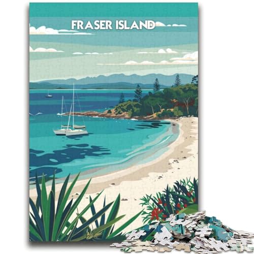 1000-teiliges Puzzle für Erwachsene, Geschenke Fraser Island Serenity, Familienunterhaltungsspielzeug, Lernspiel zum Geburtstag, Weihnachten, für Kinder ab 14 Jahren (Größe 38x52cm) von NCVAZHASO