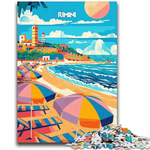 1000-teiliges Puzzle für Erwachsene, Geschenke Rimini Beach Bliss, Familienunterhaltungsspielzeug, Lernspiel für Geburtstag, Weihnachten, für Kinder ab 14 Jahren (Größe 50x70cm) von NCVAZHASO