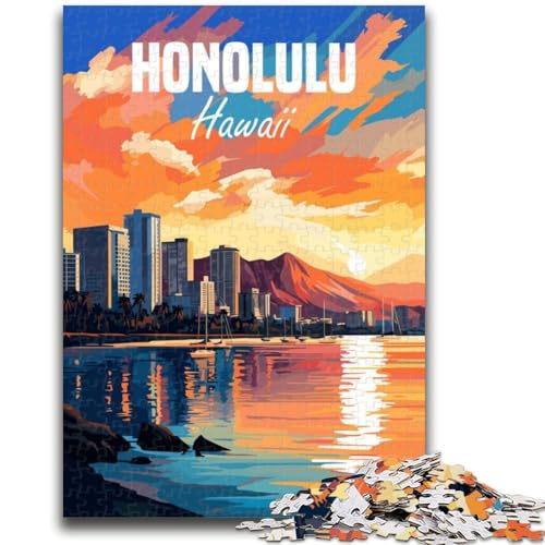 1000-teiliges Puzzle für Erwachsene, Hawaii, Honolulu, pädagogisches Familienspiel, Wanddekoration, einzigartige Geburtstags (Größe 50x70cm) von NCVAZHASO
