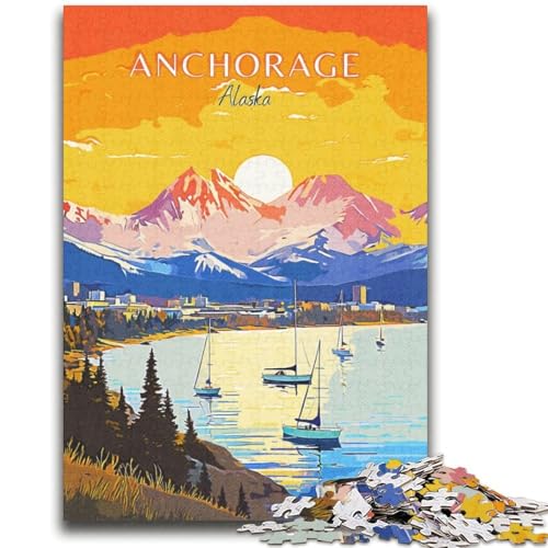 1000-teiliges Puzzle für Erwachsene und Jugendliche, Alaska, Anchorage, Reise, geeignet für Kinder ab 14 Jahren, Familienspiele, tolles Geschenk für die ganze Familie (Größe 38x52cm) von NCVAZHASO