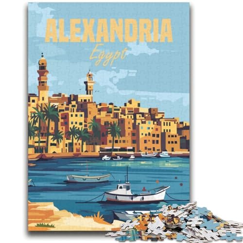 1000-teiliges Puzzle für Erwachsene und Jugendliche, Alexandria, Ägypten, Lernspielzeug, Spaß für zu Hause, Geburtstagsgeschenk, Reisegeschenk (Größe 38x52cm) von NCVAZHASO