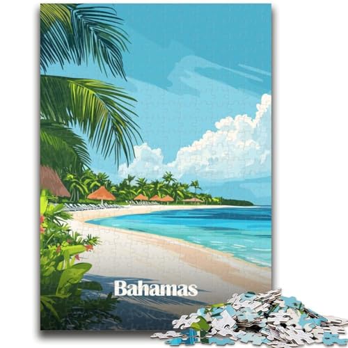 1000-teiliges Puzzle für Erwachsene und Jugendliche, Bahamas-Strandszene, Spielzeug, Lernspiele, Stressabbau, geeignet als Schreibtischdekoration (Größe 50x70cm) von NCVAZHASO