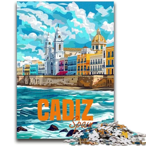 1000-teiliges Puzzle für Erwachsene und Jugendliche, Cadiz, Spanien, Reisespielzeug, Lernspiele, Stressabbau, geeignet als Schreibtischdekoration (Größe 50x70cm) von NCVAZHASO