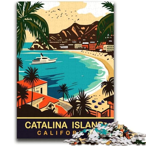 1000-teiliges Puzzle für Erwachsene und Jugendliche, Catalina Island, Kalifornien, Spielzeug, Lernspiele, Stressabbau, geeignet als Schreibtischdekoration (Größe 38x52cm) von NCVAZHASO
