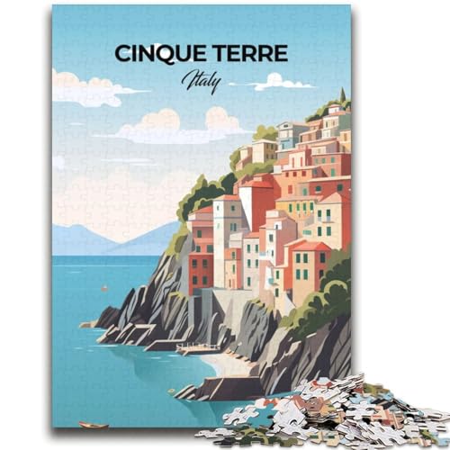 1000-teiliges Puzzle für Erwachsene und Jugendliche, Cinque Terre-Spielzeug, Lernspiele, Stressabbau, geeignet als Schreibtischdekoration (Größe 38x52cm) von NCVAZHASO