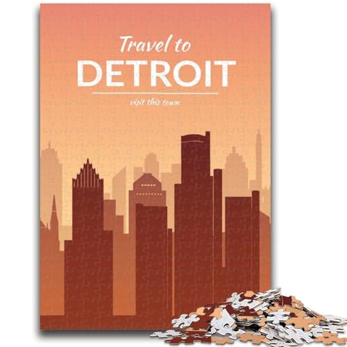 1000-teiliges Puzzle für Erwachsene und Jugendliche, Detroit Toys, Lernspiele, Stressabbau, geeignet als Schreibtischdekoration (Größe 50x70cm) von NCVAZHASO