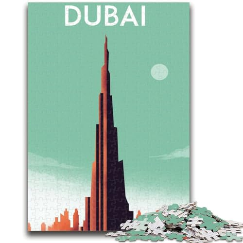 1000-teiliges Puzzle für Erwachsene und Jugendliche, Dubai City, VAE-Reisen, lebendiges und einzigartiges Design, entspannendes und herausforderndes Puzzle-Erlebnis (Größe 50x70cm) von NCVAZHASO