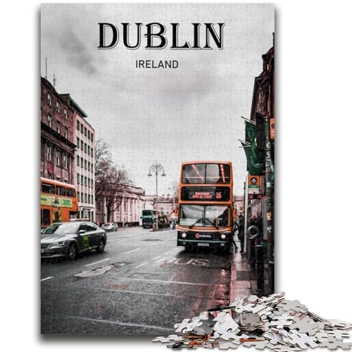 1000-teiliges Puzzle für Erwachsene und Jugendliche, Dublin-Reise-Kunstspielzeug, Lernspiele, Stressabbau, geeignet als Schreibtischdekoration (Größe 50x70cm) von NCVAZHASO