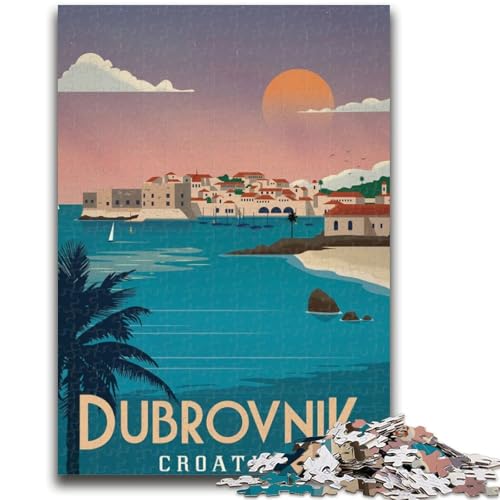 1000-teiliges Puzzle für Erwachsene und Jugendliche, Dubrovnik-Spielzeug, Lernspiele, Stressabbau, geeignet als Schreibtischdekoration (Größe 38x26cm) von NCVAZHASO