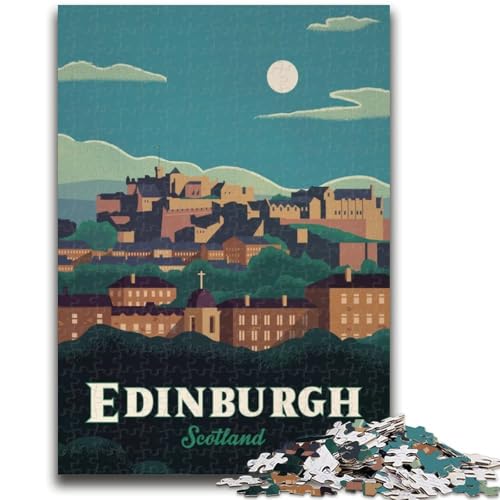 1000-teiliges Puzzle für Erwachsene und Jugendliche, Edinburgh, Stressabbau, schwierige Herausforderung, stärkt die Liebe zwischen Paaren (Größe 38x26cm) von NCVAZHASO