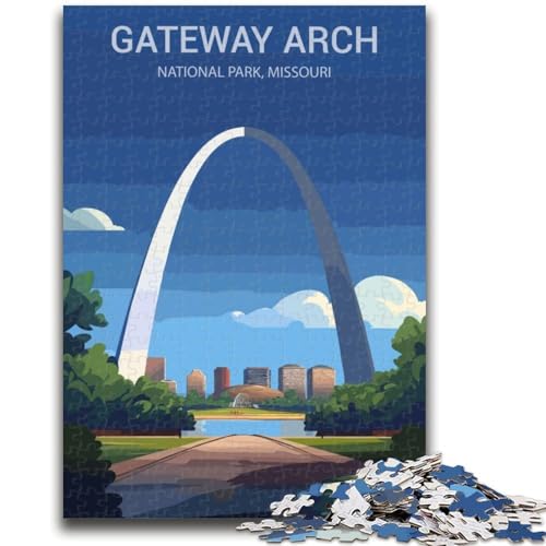 1000-teiliges Puzzle für Erwachsene und Jugendliche, Gateway Arch Nationalpark, Spielzeug, Lernspiele, Stressabbau, geeignet als Schreibtischdekoration (Größe 50x70cm) von NCVAZHASO