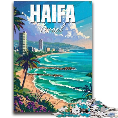 1000-teiliges Puzzle für Erwachsene und Jugendliche, Haifa, Israel, Spielzeug, Lernspiele, Stressabbau, geeignet als Schreibtischdekoration (Größe 50x70cm) von NCVAZHASO