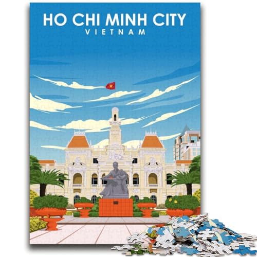 1000-teiliges Puzzle für Erwachsene und Jugendliche, Ho-Chi-Minh-Stadt, Vietnam Lebendiges und einzigartiges Design Entspannendes und herausforderndes Puzzle-Erlebnis (Größe 38x52cm) von NCVAZHASO