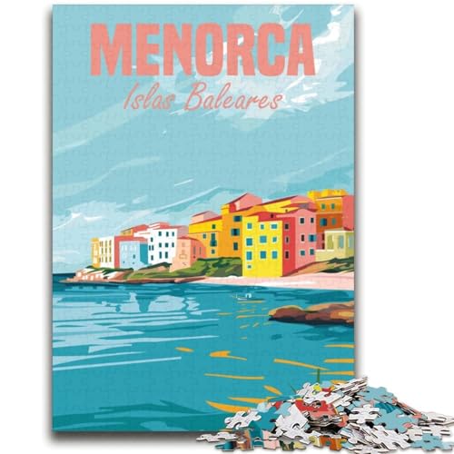 1000-teiliges Puzzle für Erwachsene und Jugendliche, Insel Menorca, Spanien, Spielzeug, Lernspiele, Stressabbau, geeignet als Schreibtischdekoration (Größe 38x52cm) von NCVAZHASO