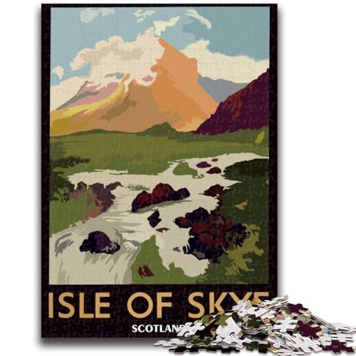 1000-teiliges Puzzle für Erwachsene und Jugendliche, Isle of Skye, Schottland, Kunstspielzeug, Lernspiele, Stressabbau, geeignet als Schreibtischdekoration (Größe 38x26cm) von NCVAZHASO