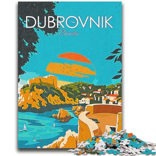 1000-teiliges Puzzle für Erwachsene und Jugendliche, Kroatien-Reise, Dubrovnik, Spielzeug, Lernspiele, Stressabbau, geeignet als Schreibtischdekoration (Größe 50x70cm) von NCVAZHASO
