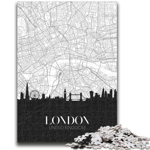 1000-teiliges Puzzle für Erwachsene und Jugendliche, London, Großbritannien, Spielzeug, Lernspiele, Stressabbau, geeignet als Schreibtischdekoration (Größe 38x26cm) von NCVAZHASO