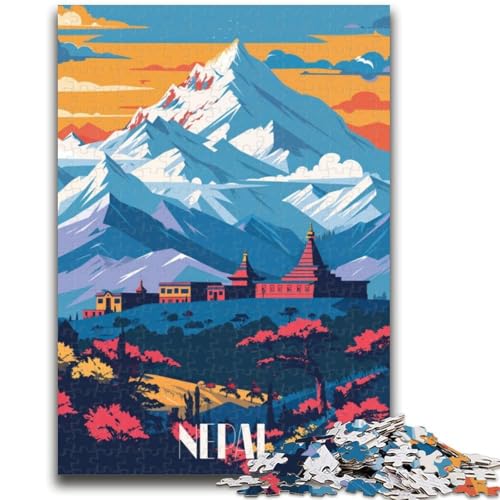 1000-teiliges Puzzle für Erwachsene und Jugendliche, Majestätische Himalaya-Landschaft, geeignet für Kinder ab 14 Jahren, Familienspiele, tolle Geschenke für die ganze Familie (Größe 38x26cm) von NCVAZHASO