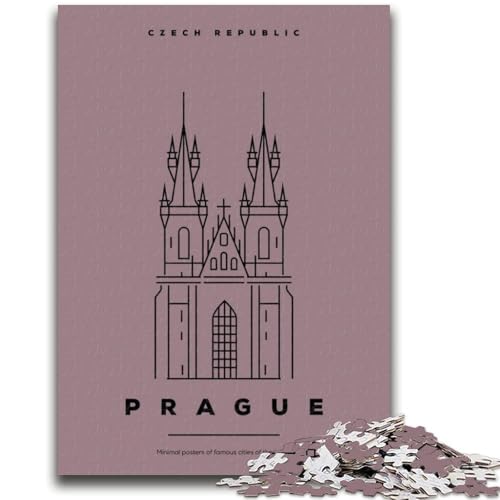 1000-teiliges Puzzle für Erwachsene und Jugendliche, Prag, Tschechische Republik Geeignet für Kinder ab 14 Jahren Familienspiele, tolles Geschenk für die ganze Familie (Größe 38x26cm) von NCVAZHASO