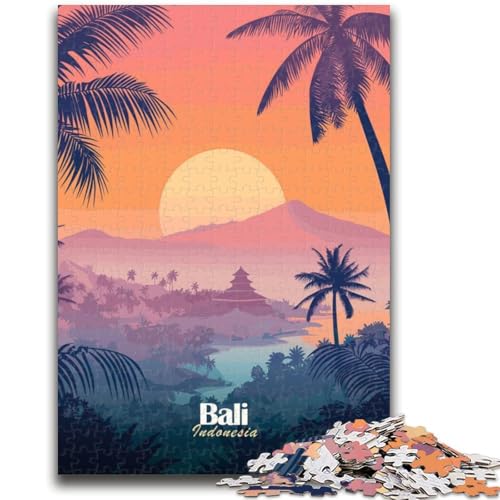 1000-teiliges Puzzle für Erwachsene und Jugendliche, Sonnenuntergangslandschaft auf Bali, lebendiges und einzigartiges Design, entspannendes und herausforderndes Puzzle-Erlebnis (Größe 50x70cm) von NCVAZHASO