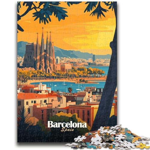1000-teiliges Puzzle für Erwachsene und Jugendliche, Stadtbild von Barcelona, geeignet für Kinder ab 14 Jahren, Familienspiele, tolles Geschenk für die ganze Familie (Größe 50x70cm) von NCVAZHASO