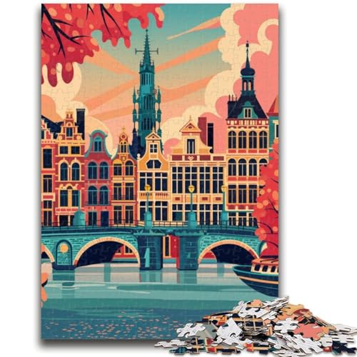 1000-teiliges Puzzle für Erwachsene und Jugendliche, Stadtbild von Brüssel, für 14+, schwer zu vervollständigen, Aber lustiges und humorvolles Geburtstagsgeschenk (Größe 50x70cm) von NCVAZHASO