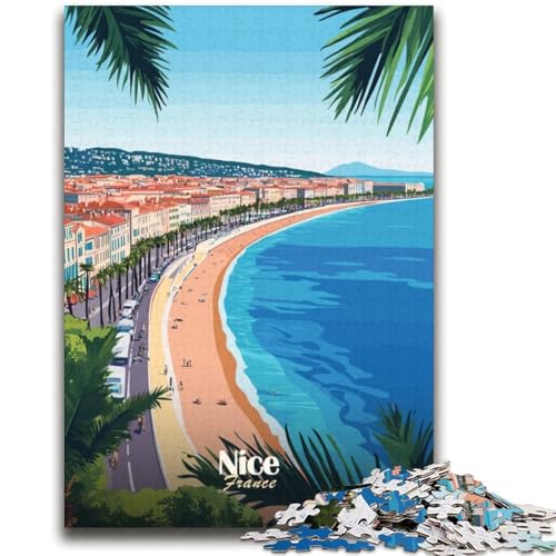 1000-teiliges Puzzle für Erwachsene und Jugendliche, Stadtbild von Nizza, Frankreich, lebendiges und einzigartiges Design, entspannendes und herausforderndes Puzzle-Erlebnis (Größe 38x52cm) von NCVAZHASO