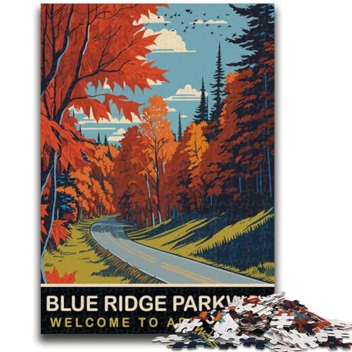 1000-teiliges Puzzle für Jugendliche und Erwachsene, Blue Ridge Parkway, Lernspielzeug, Spaß für zu Hause, Geburtstagsgeschenk, Reisegeschenk (Größe 38x26cm) von NCVAZHASO