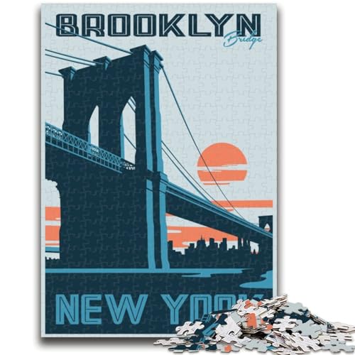1000-teiliges Puzzle für Jugendliche und Erwachsene, Brooklyn-Stadtbild, Lernspielzeug, Spaß für zu Hause, Geburtstagsgeschenk, Reisegeschenk (Größe 38x26cm) von NCVAZHASO